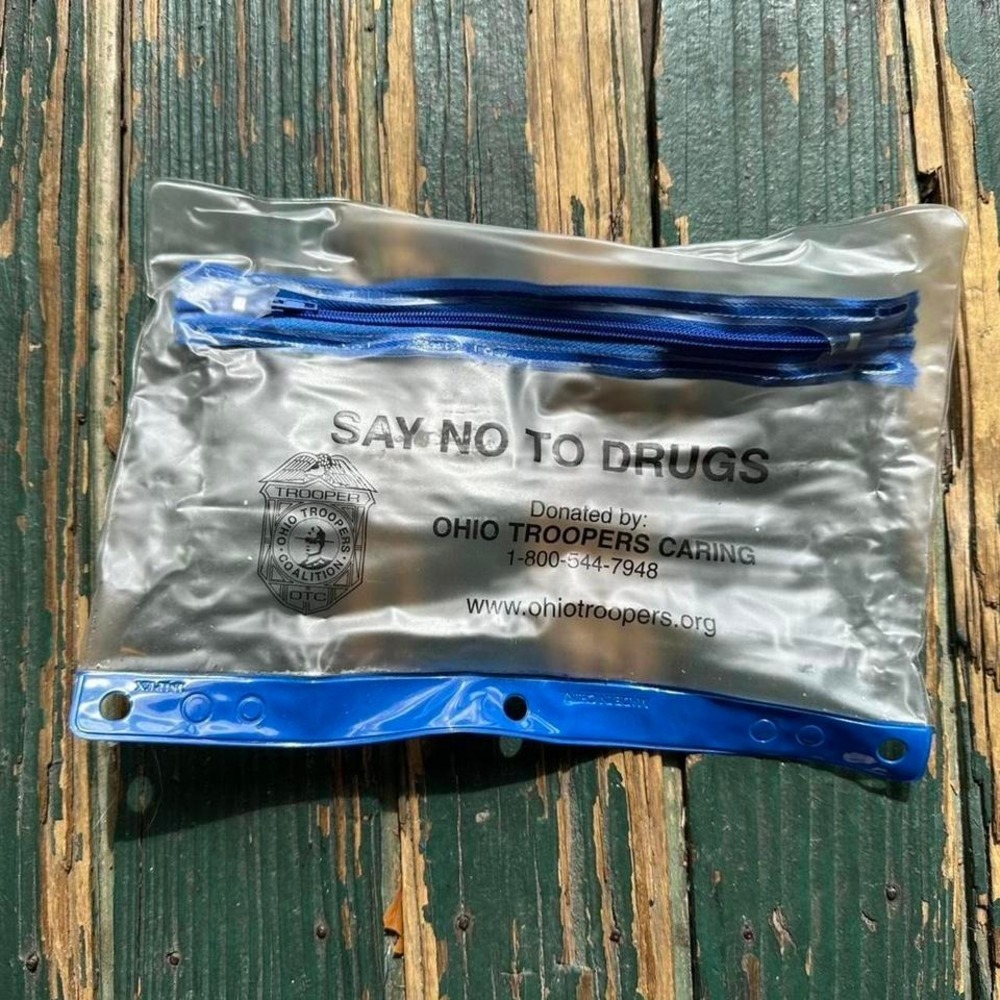 Vintage Say No To Drugs Ohio Troopers Caring Clear Vinyl Pencil Pouch Binder